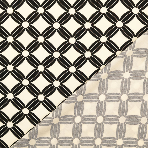 Viscose Poplin fabrik schwarz bedruckt 