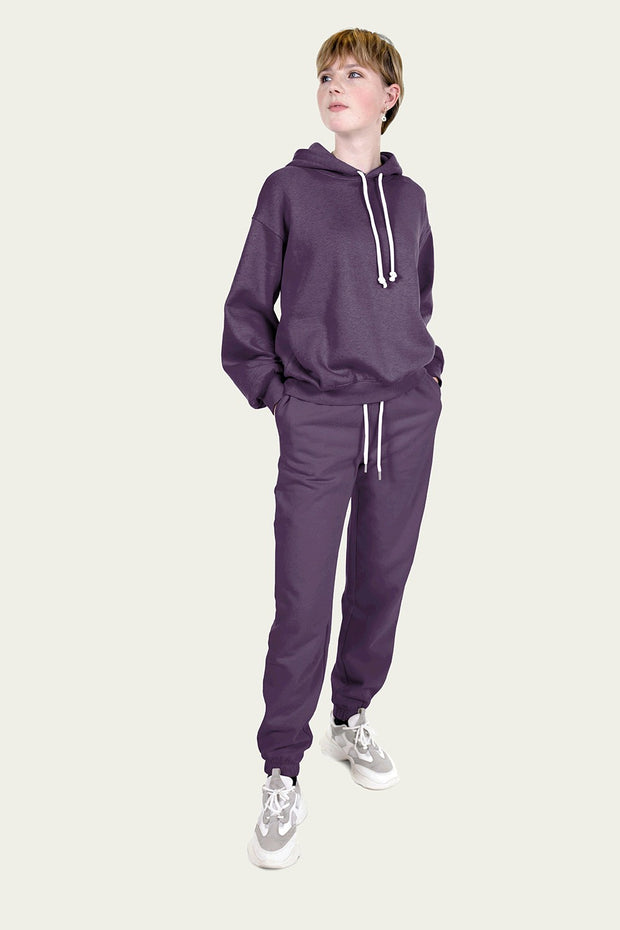 Jogging fabric Unicolour Aubergine