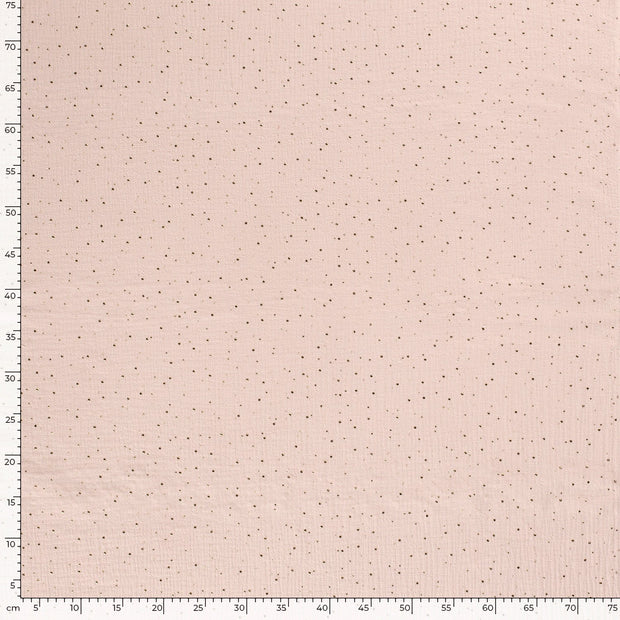 Muslin fabric Dots Light Pink