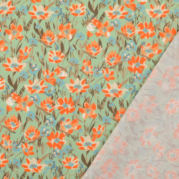 cretonne tissu menthe 