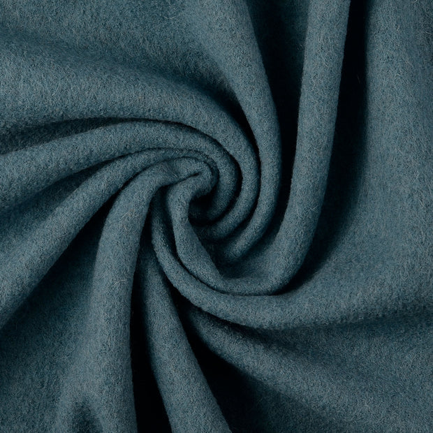 Wool Boucle fabric Steel Blue matte 