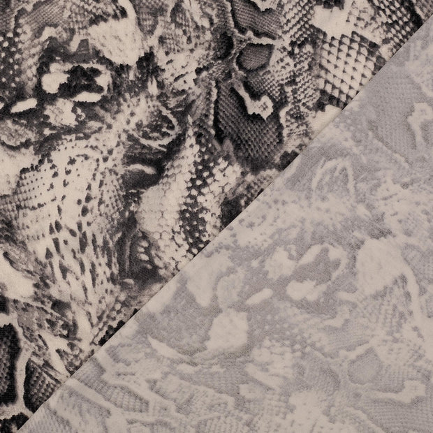 Viscose Satin tissu gris imprimé 