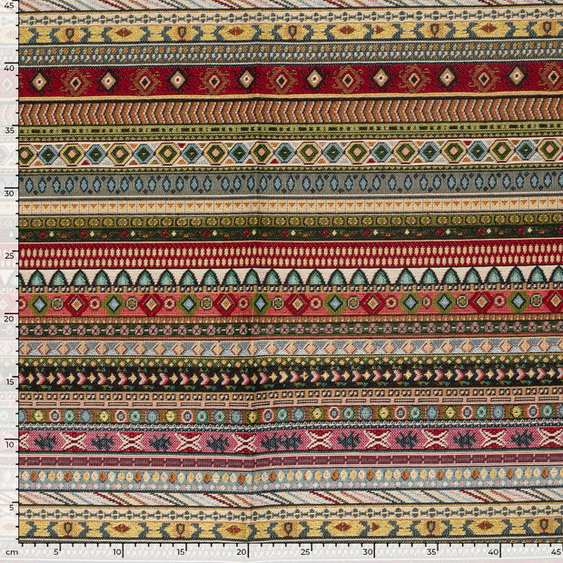 Gobelin fabric Stripes Dark Red