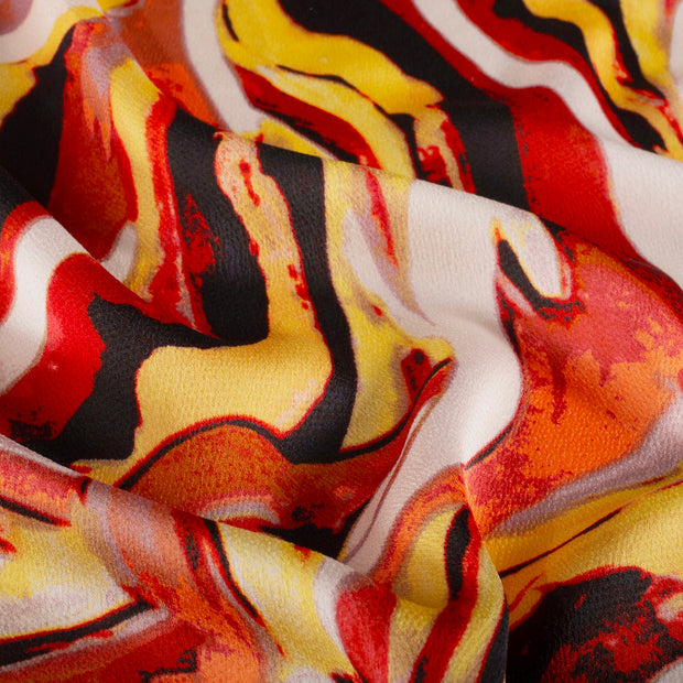 Polyester Bubble fabric Abstract Red