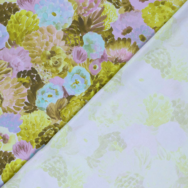 Viscose Satin fabrik Blumen digital bedruckt 