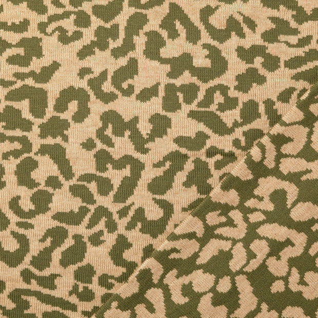 Heavy Knit fabrik Olivgrün jacquard 