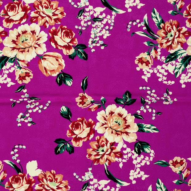 Bambou Poplin tissu Fuchsia mat 