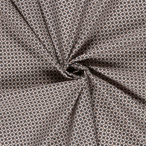Cotton Poplin fabric Dark Grey digital printed 