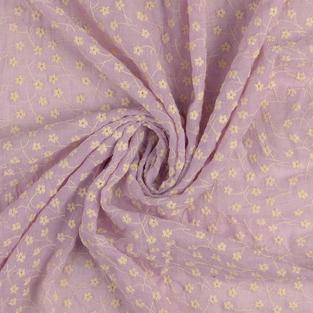  tissu Lilas brodé 