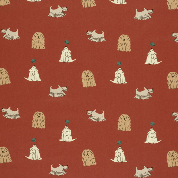 Popeline de Coton tissu Rouge mat 