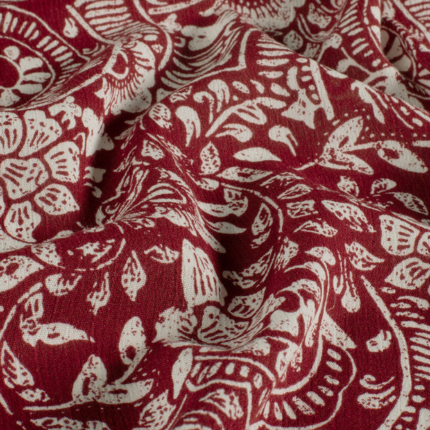 Borken Crepe tissu Abstrait Bordeaux