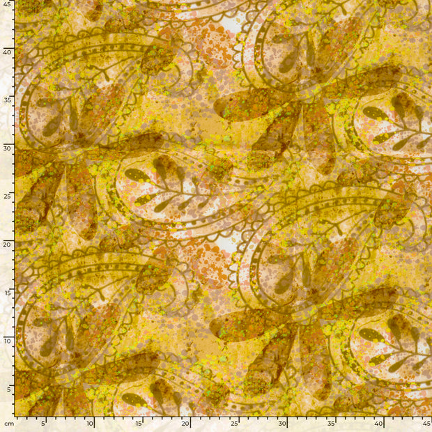 Voile fabrik Paisley Rot