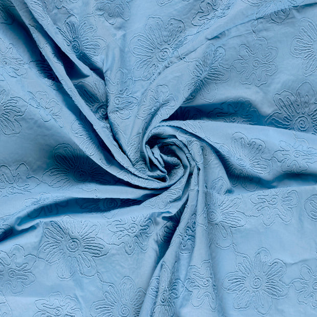  fabric Light Blue embroidered 