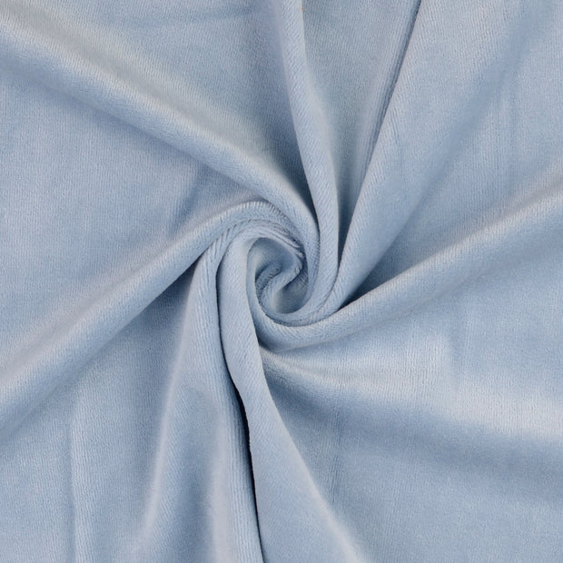 Nicky velours tissu Bleu bébé 