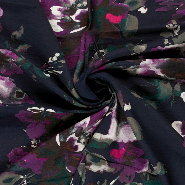 Viscose Nylon Crepe fabrik Dunkles Indigo bedruckt 