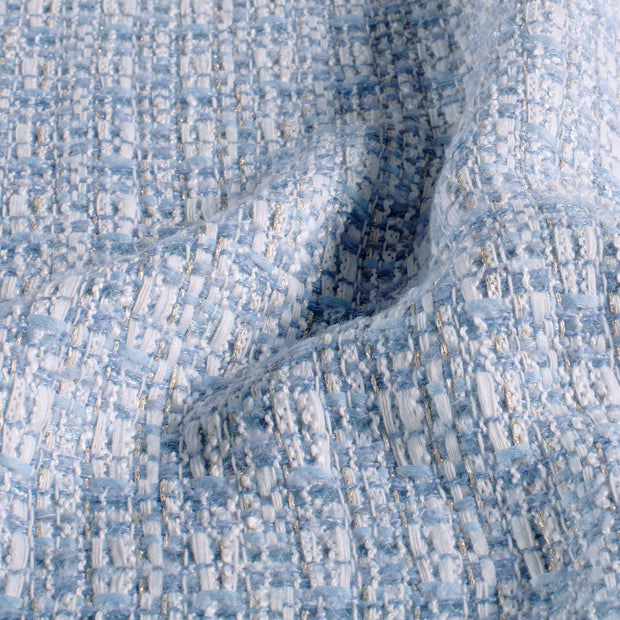 Bouclé fabrik Karo's Indigoblau