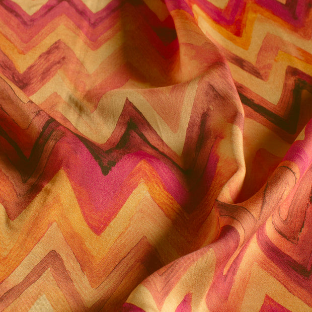 Viscose Satin fabric Abstract Camel