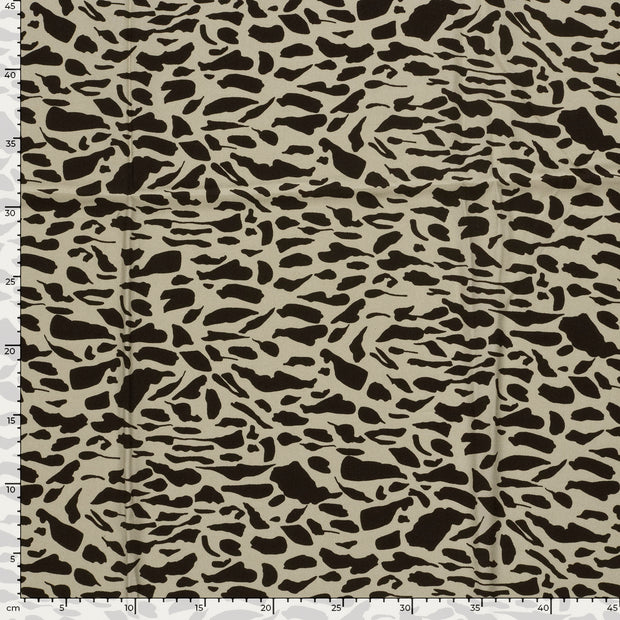 Sergé de Viscose tissu Abstrait Beige