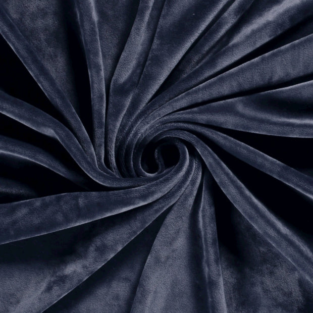 Velours tissu Unicolore Bleu acier
