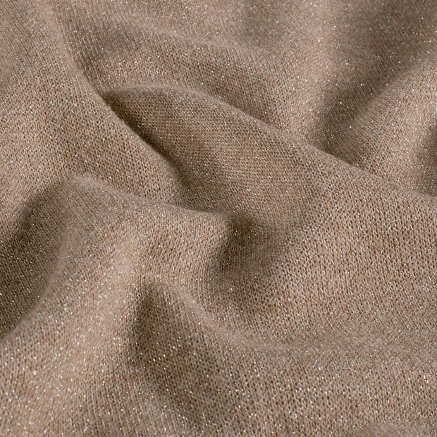 Heavy Knit tissu Melange Marron