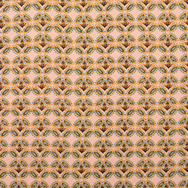 Viscose Twill fabrik Geometrische Lachsfarbe