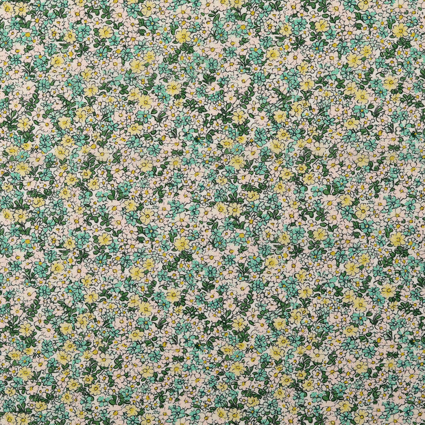 Voile fabrik Blumen Turquoise