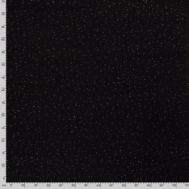 Muslin fabric Dots Black