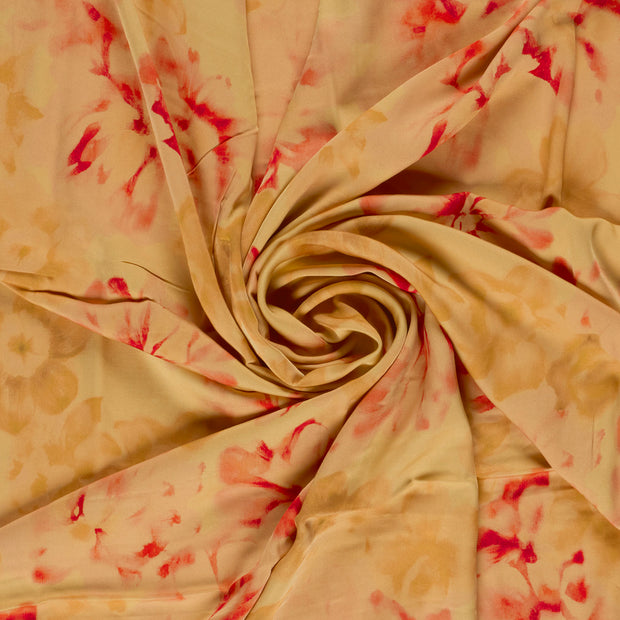 Viscose Satin fabric Camel digital printed 