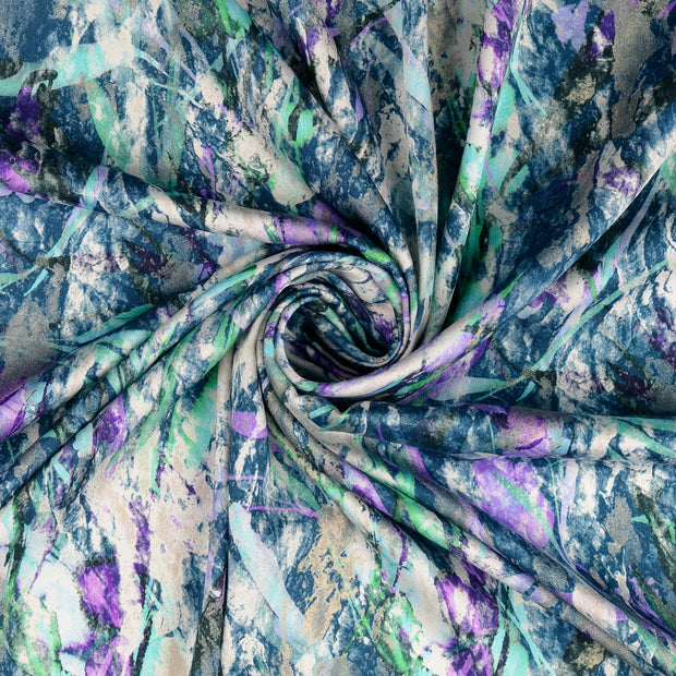 Viscose Satin fabrik petrol 