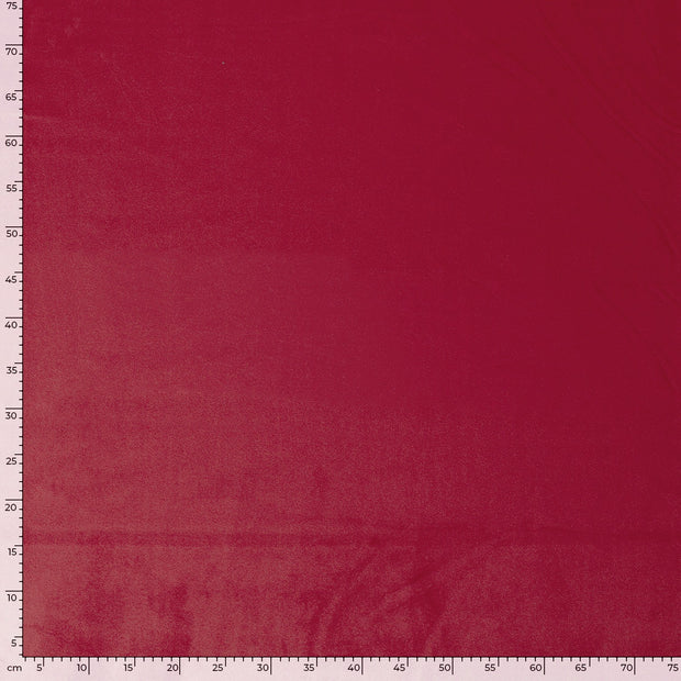 Velvet fabric Unicolour Dark Red