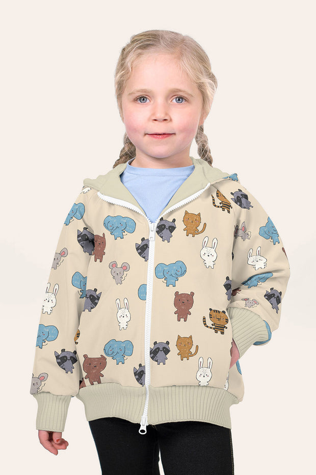 Softshell fabric Animals Beige