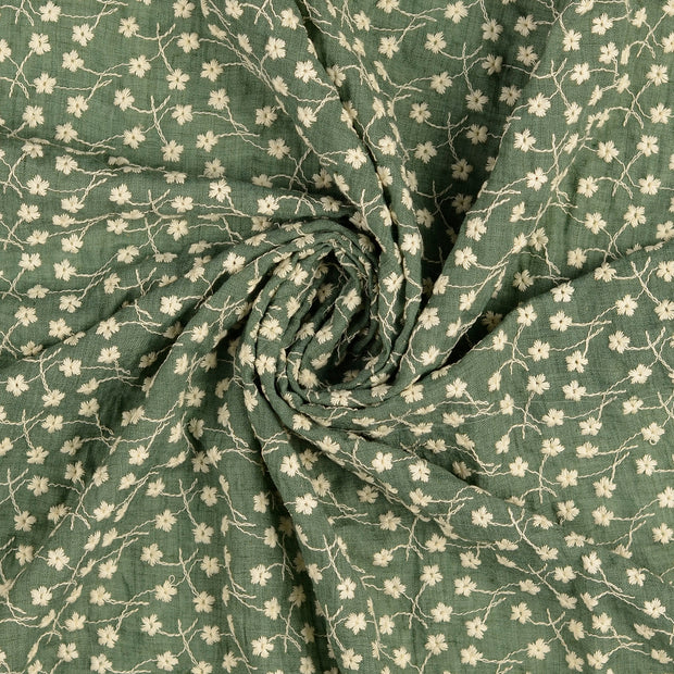 Dentelle tissu Vert Forêt 