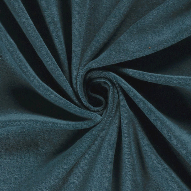 Stretch terry fabric Unicolour Petrol