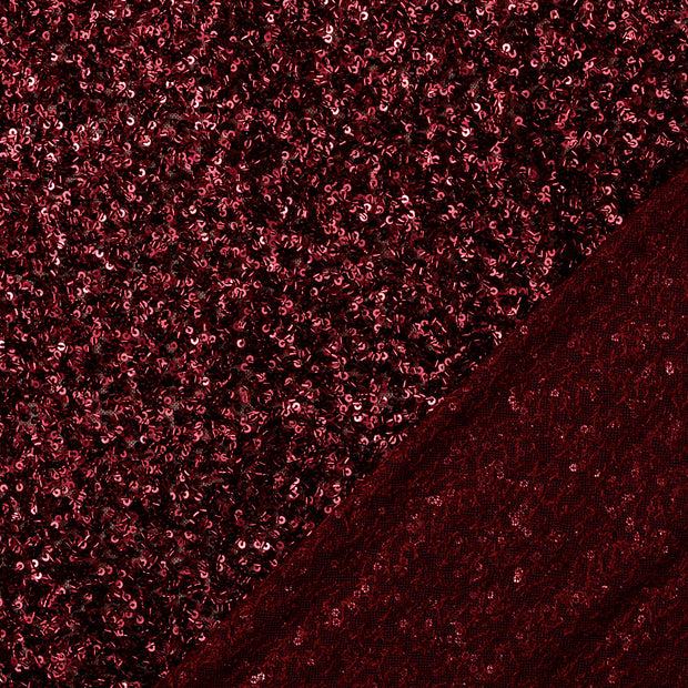 Mesh fabric Red Sequins 