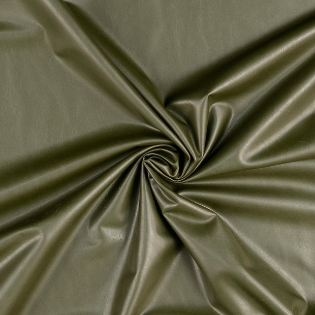 Leather fabric Olive Green 