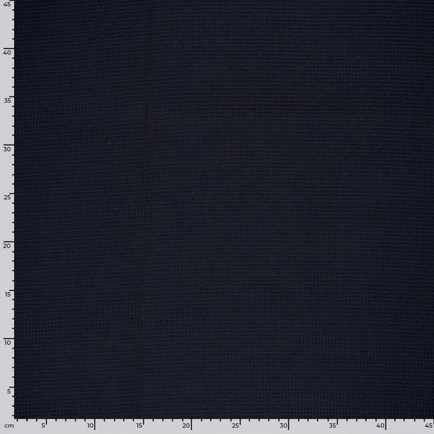 Waffle piqué fabric Unicolour Navy