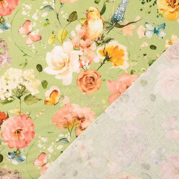 Cretonne fabric Dark Mint digital printed 