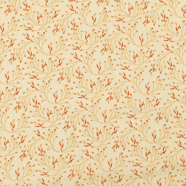 Seersucker fabrik Blumen beige