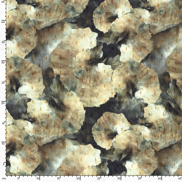 Chiffon fabrik Glitter Braun