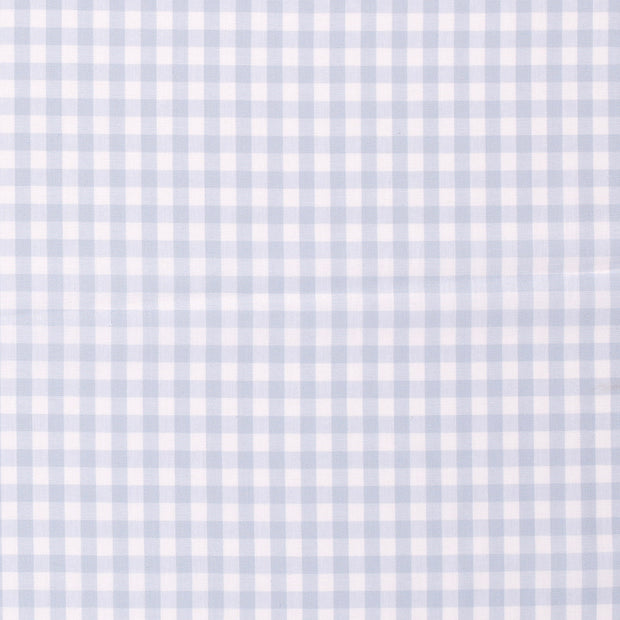 Popeline de Coton tissu Carreaux Bleu bébé