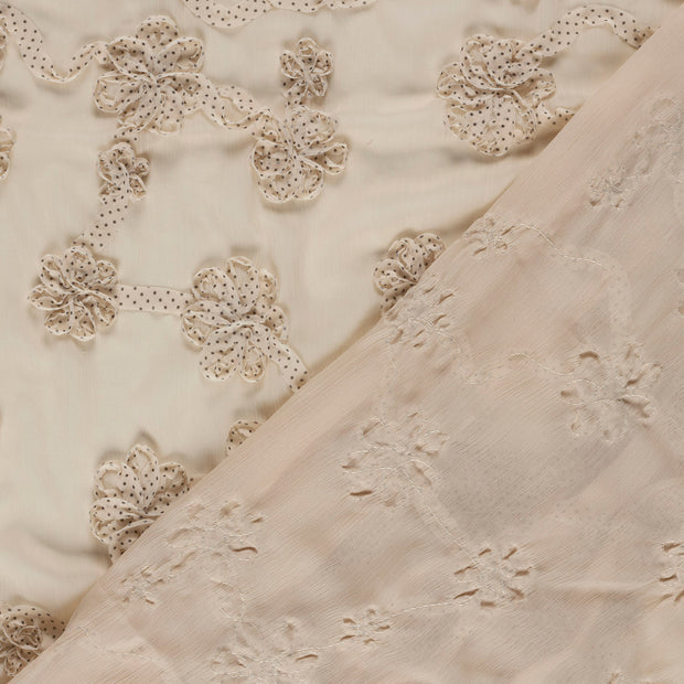 Chiffon fabric Flowers with application 