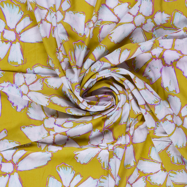 Viscose Poplin fabrik Lime Grün bedruckt 