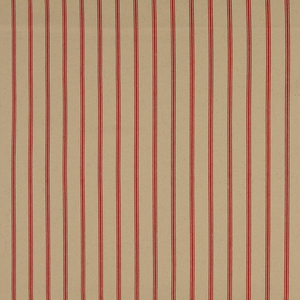 Cretonne tissu rayures bordeaux