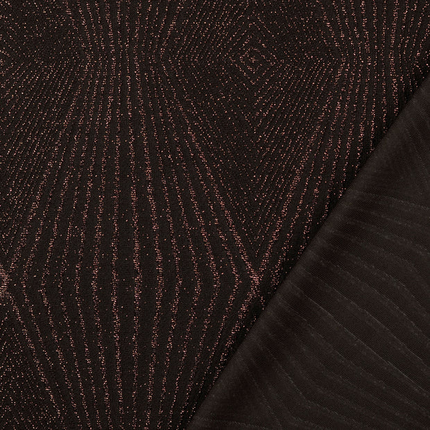 Jersey tissu Rose Doré Lurex 