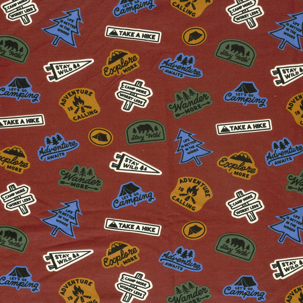 French Terry fabric Dark Red matte 