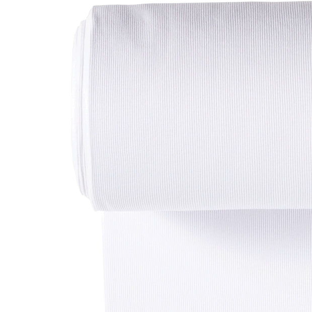 Bord Cote 2x2 Rib tissu Unicolore Blanc optique