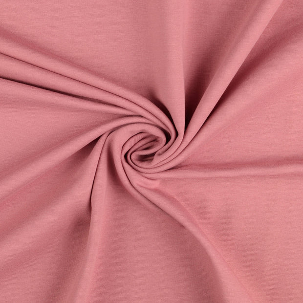 French Terry tissu vieux rose brossé 