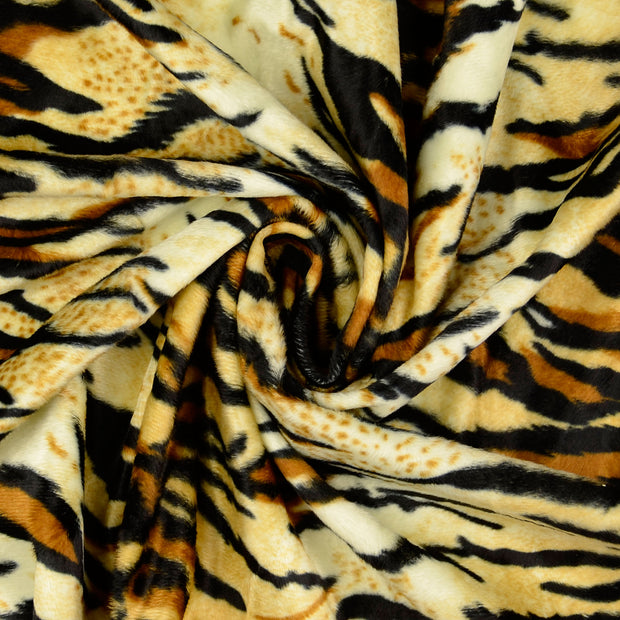 Velours tissu Camel imprimé 
