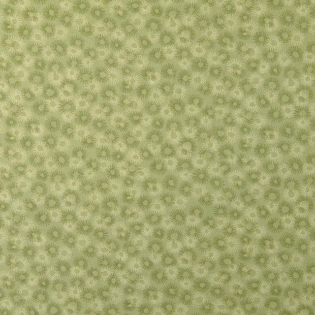 Popeline de Coton tissu fleurs Vert Olive