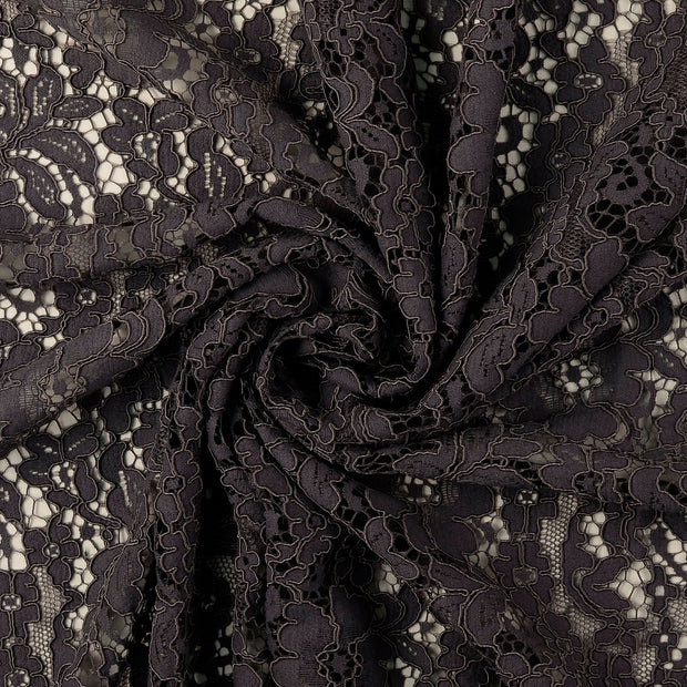 Lace fabric Dark Grey matte 
